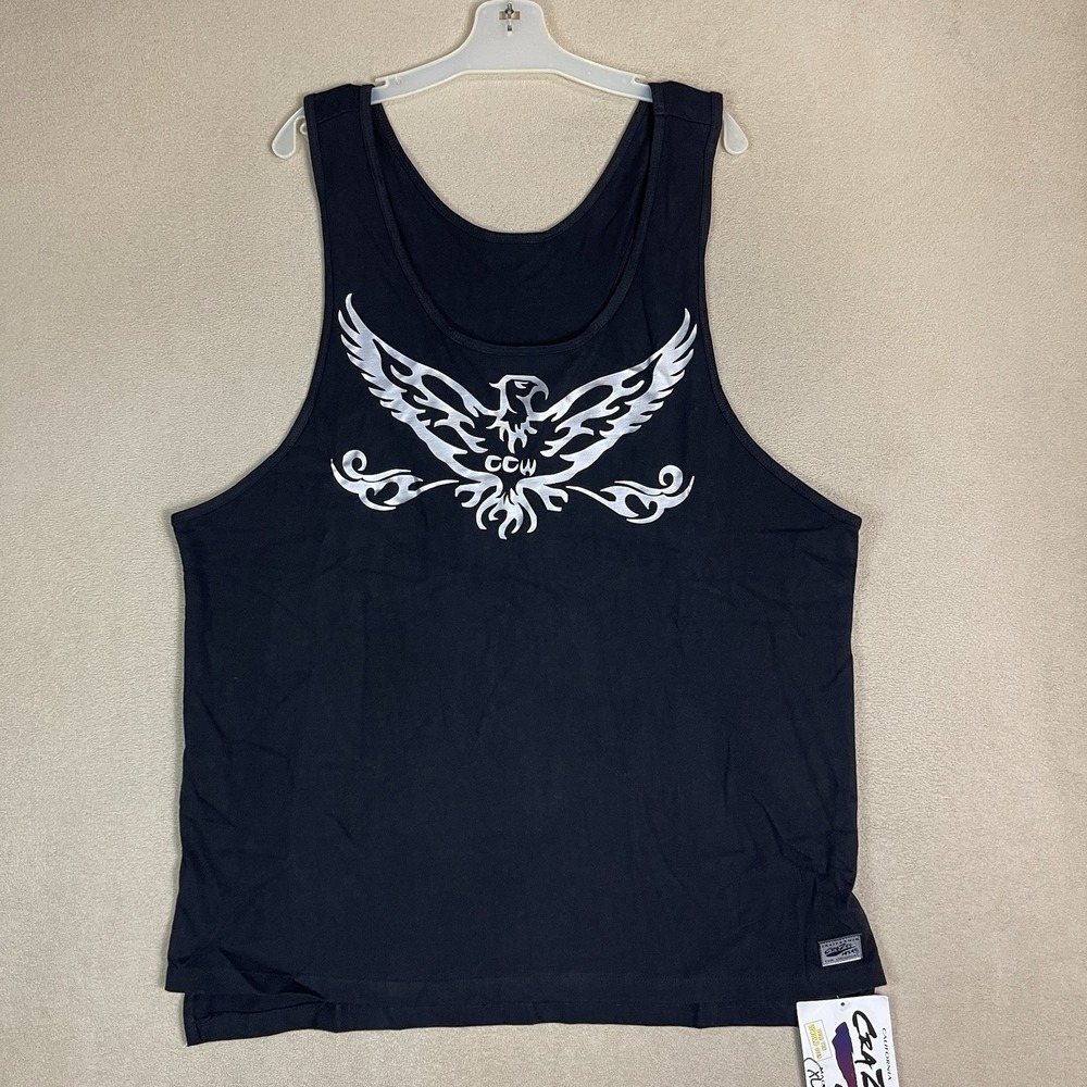 California Crazee‎ Wear Tank Top Mens XL Black Eagle Razer Back Bodybuilding